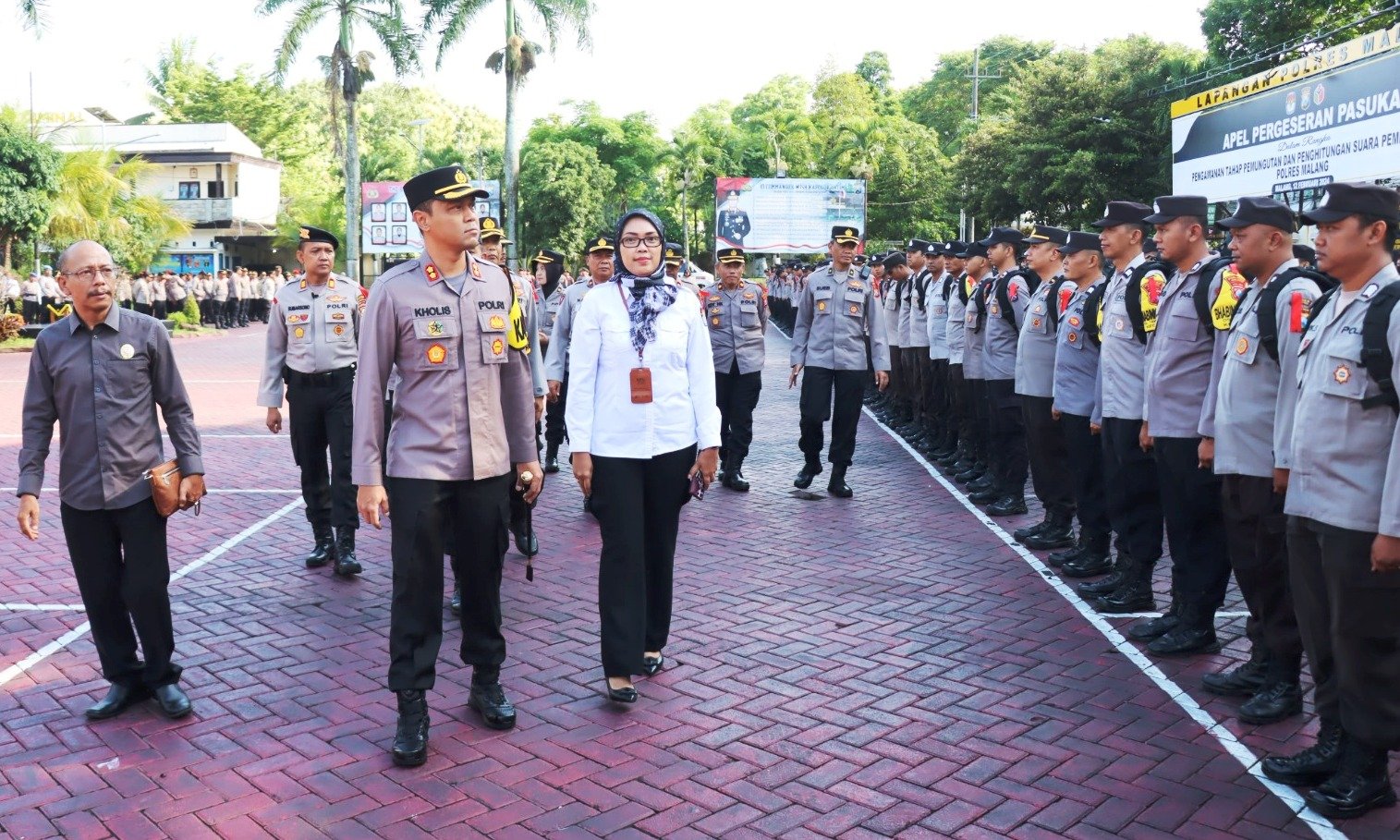 Cek Kesiapan Pengamanan Pemilu 2024 Polres Malang Gelar Apel