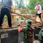 Koramil Sukun Dan Pramuka Kwartir Sukun Gotong Royong Bedah Rumah Warga