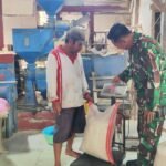 Babinsa Tasikmadu Pastikan Kualitas Gabah Kering Petani Terjaga