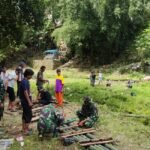 Kodim 0833 Gelar Pembersihan Area Pembangunan Jembatan Perintis