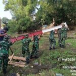 Gotong Royong Personil Kodim 0833 Jembatan Perintis Garuda terus tunjukan Progres Postif